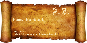 Homa Norbert névjegykártya