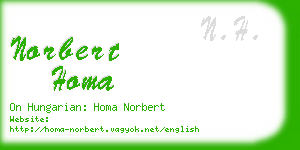 norbert homa business card